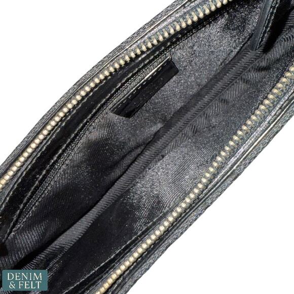 Gucci Black GG Monogram Mini Shoulder Bag with Patent Leather Trim, Vintage - Picture 12 of 16